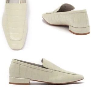 JEFFREY CAMPBELL Cream Embossed Croc Loafers